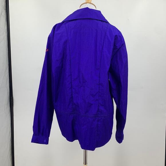 Vintage Obermeyer Jacket Womens M Medium Blue Snap Buttons Big Top Lightweight - Picture 4 of 11